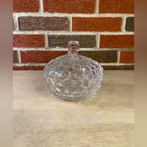 Vintage Indiana Glass Whitehall Cubist Clear Lidded Candy Dish‎ EUC - Picture 1 of 8